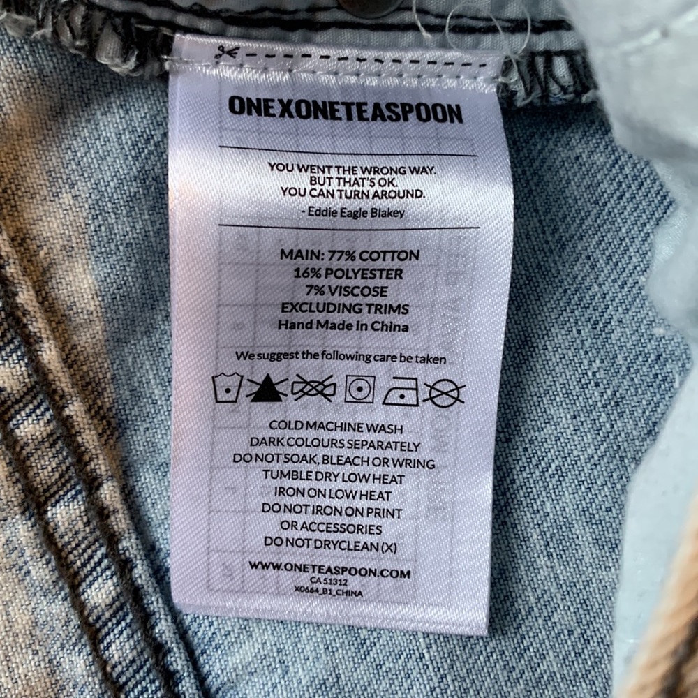 One Teaspoon Outlaws Jean Shorts 28 NWT - Picture 9 of 9